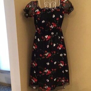 Floral Black Dress